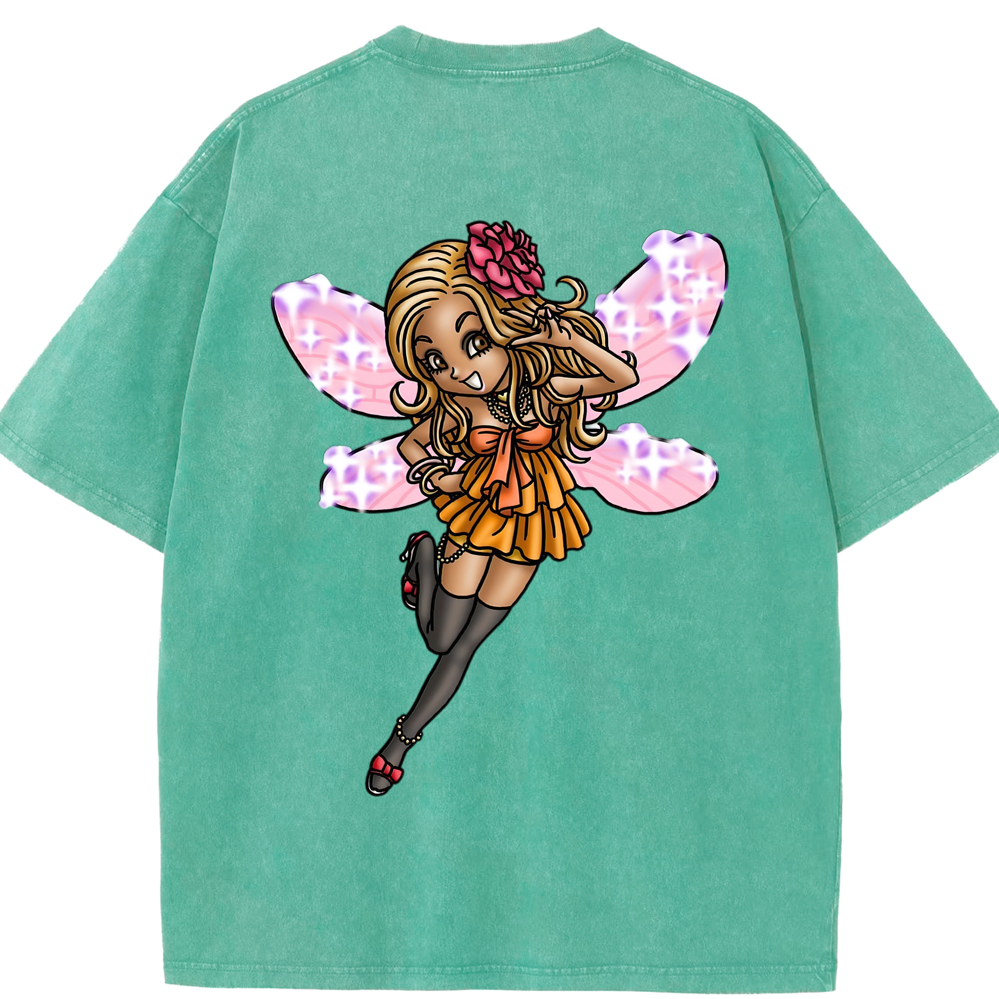 （画像用） ドラゴンクエスト Doragon Kuesuto Dragon Quest 綿100% ヴィンテージ風 半袖Tシャツ（背面プリント）